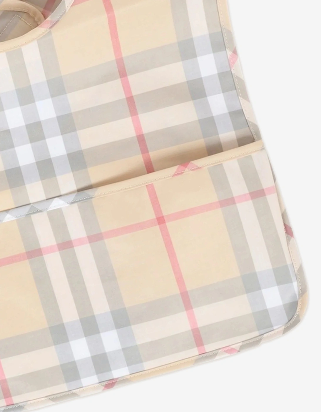 Baby Pale Check Bib in Beige