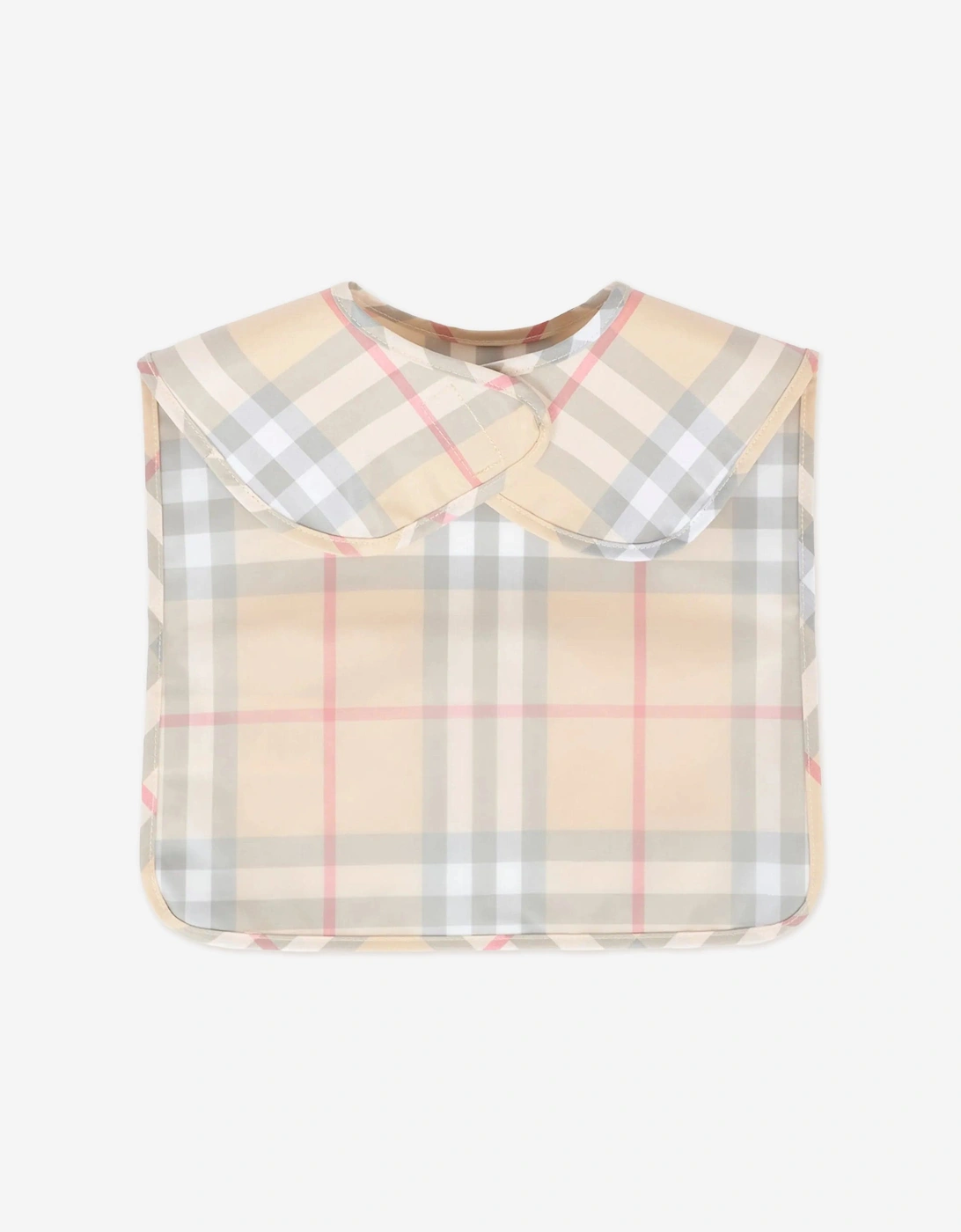 Baby Pale Check Bib in Beige