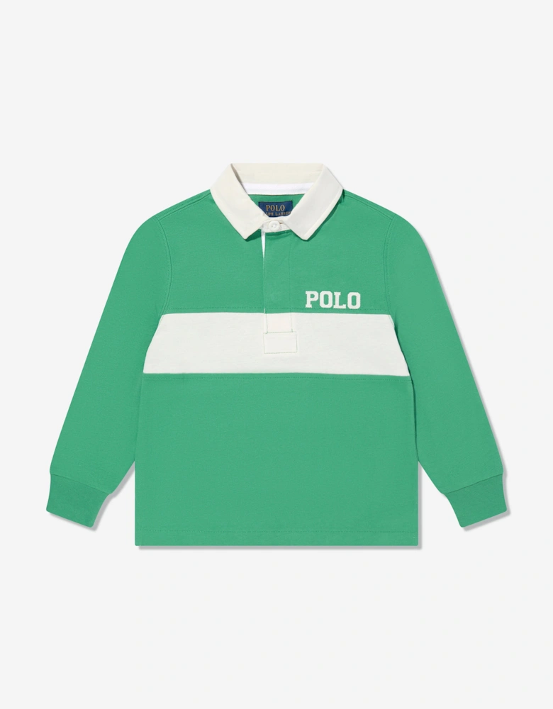 Boys Heavy Weight Jersey Rugby Shirt in Green