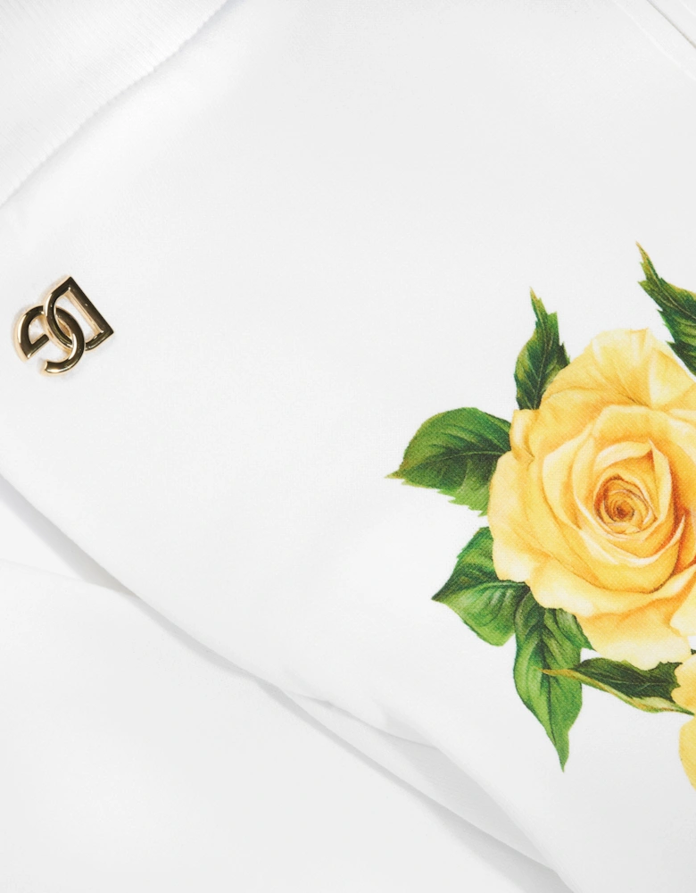 Girls Rose Print Hoodie in Multicolour