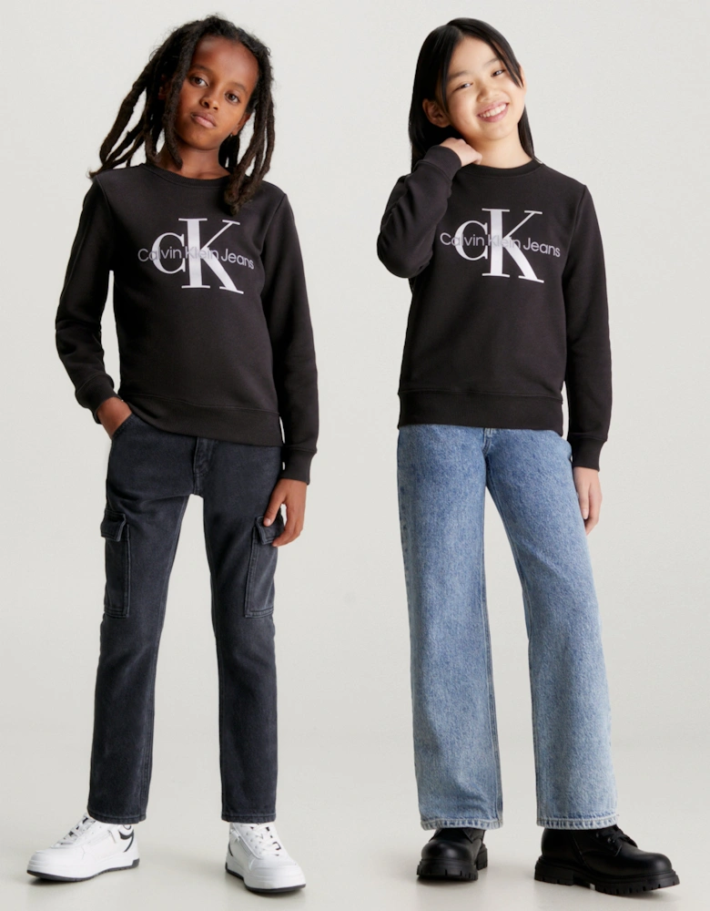 Kids Monogram Logo Sweasthirt in Black