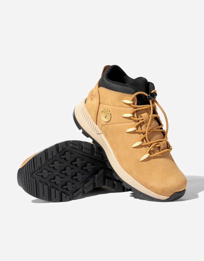 Kids Sprint Trekker Mid Lace Up Trainers in Beige