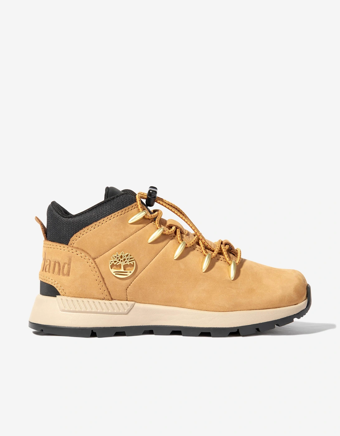 Kids Sprint Trekker Mid Lace Up Trainers in Beige, 5 of 4
