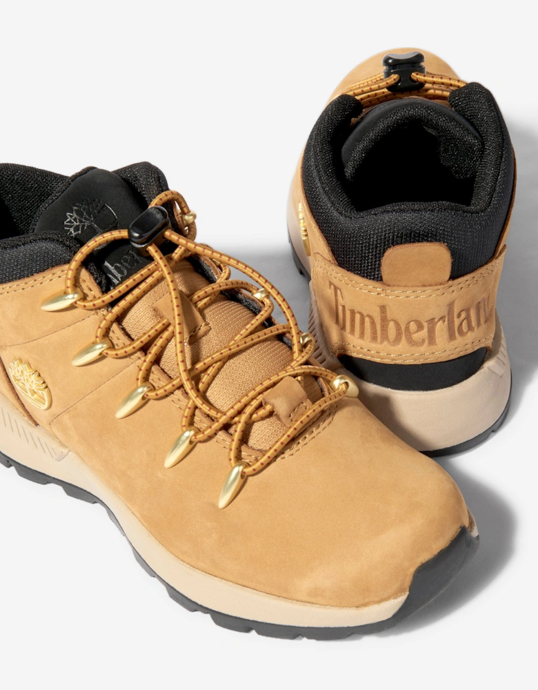 Kids Sprint Trekker Mid Lace Up Trainers in Beige