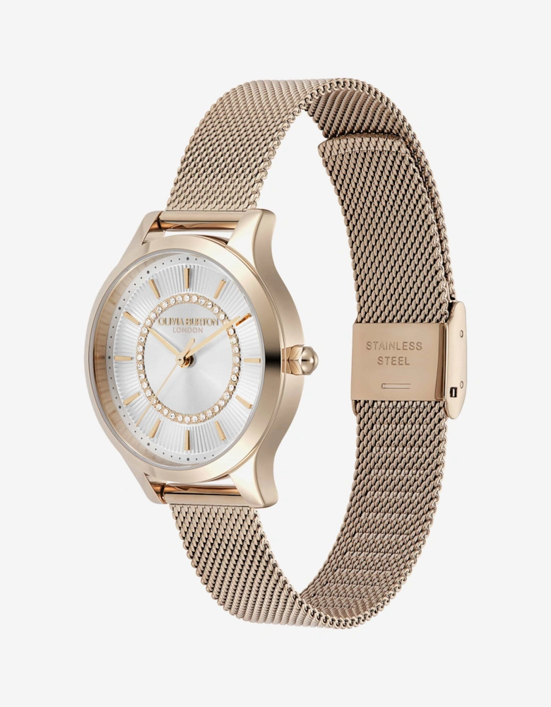 Wonderlust IP Mesh Bracelet Watch in Rose Gold (30mm)
