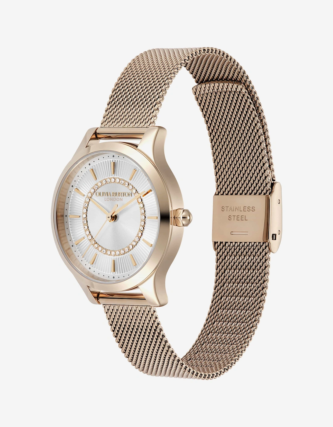 Wonderlust IP Mesh Bracelet Watch in Rose Gold (30mm)