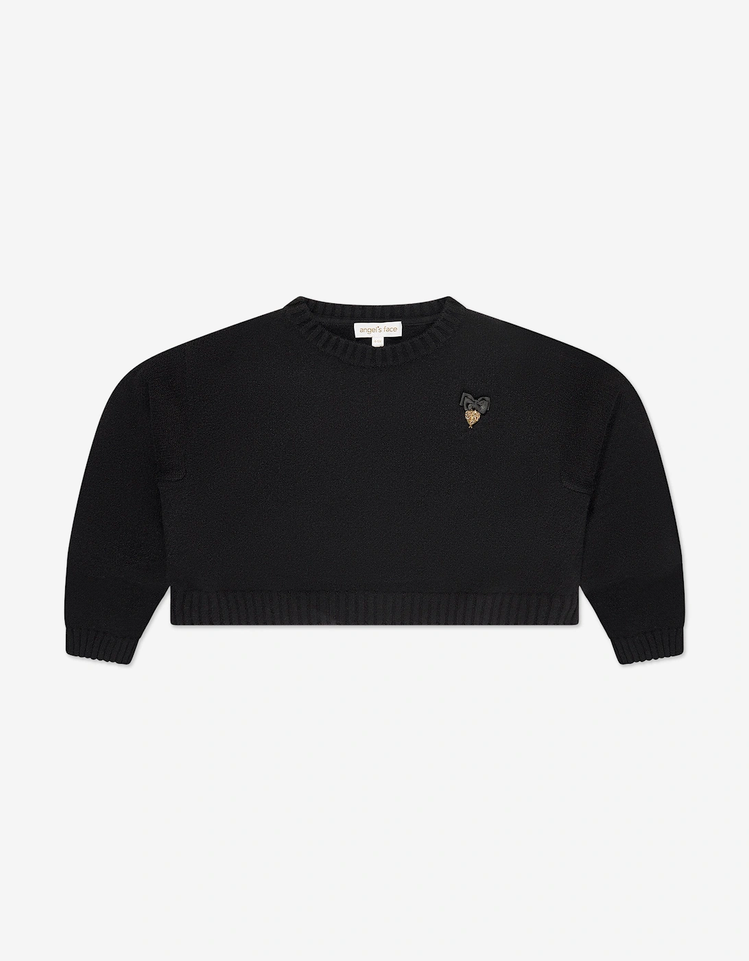 Angels Face Girls Roberta Cropped Zebra Jumper With Wings in Black, 9 of 8