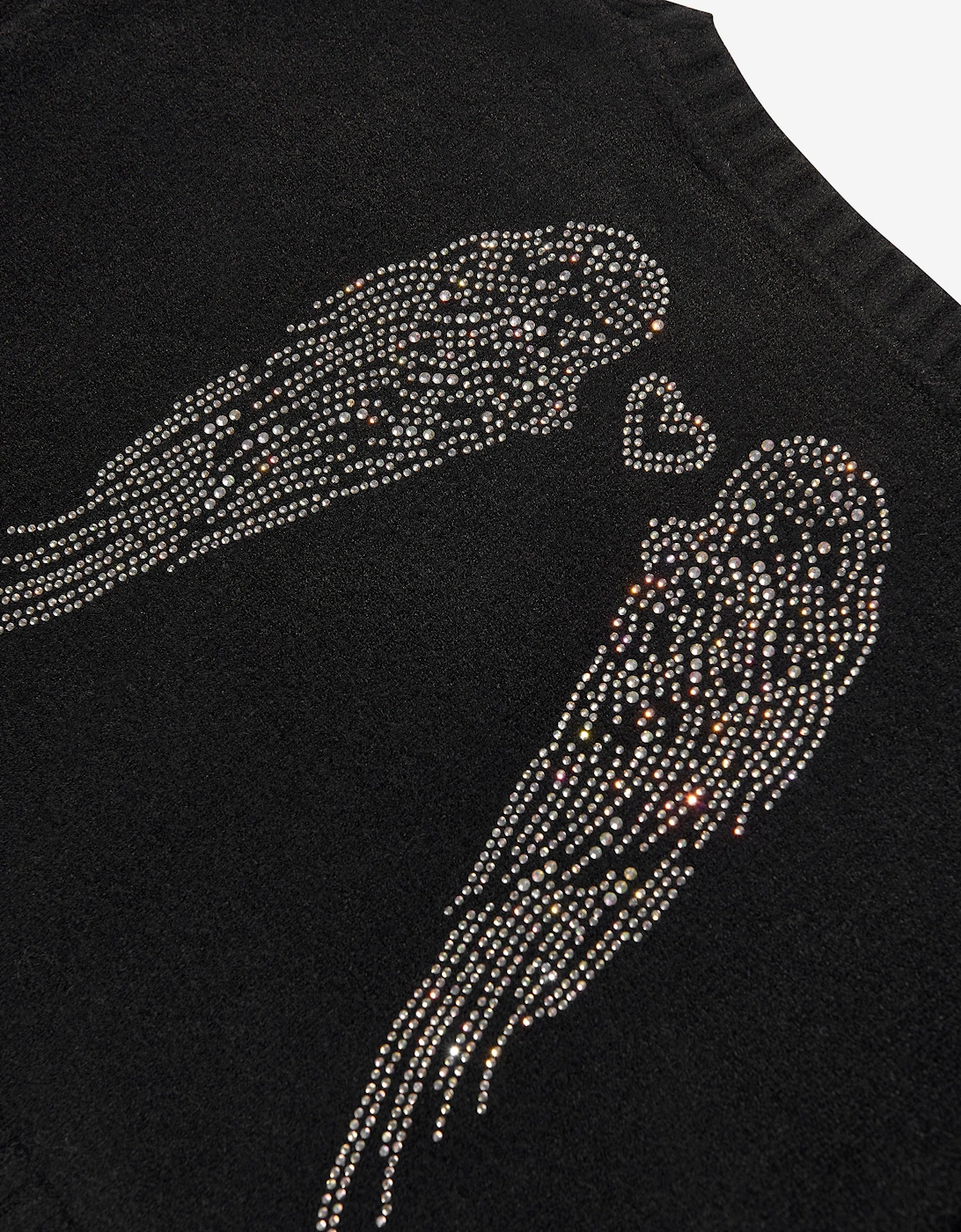 Angels Face Girls Roberta Cropped Zebra Jumper With Wings in Black