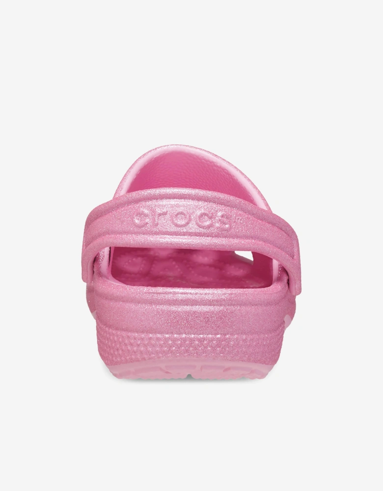 Girls Classic Glitter Clog in Pink