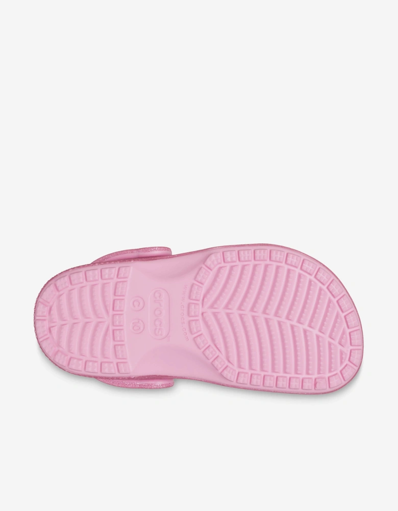 Girls Classic Glitter Clog in Pink