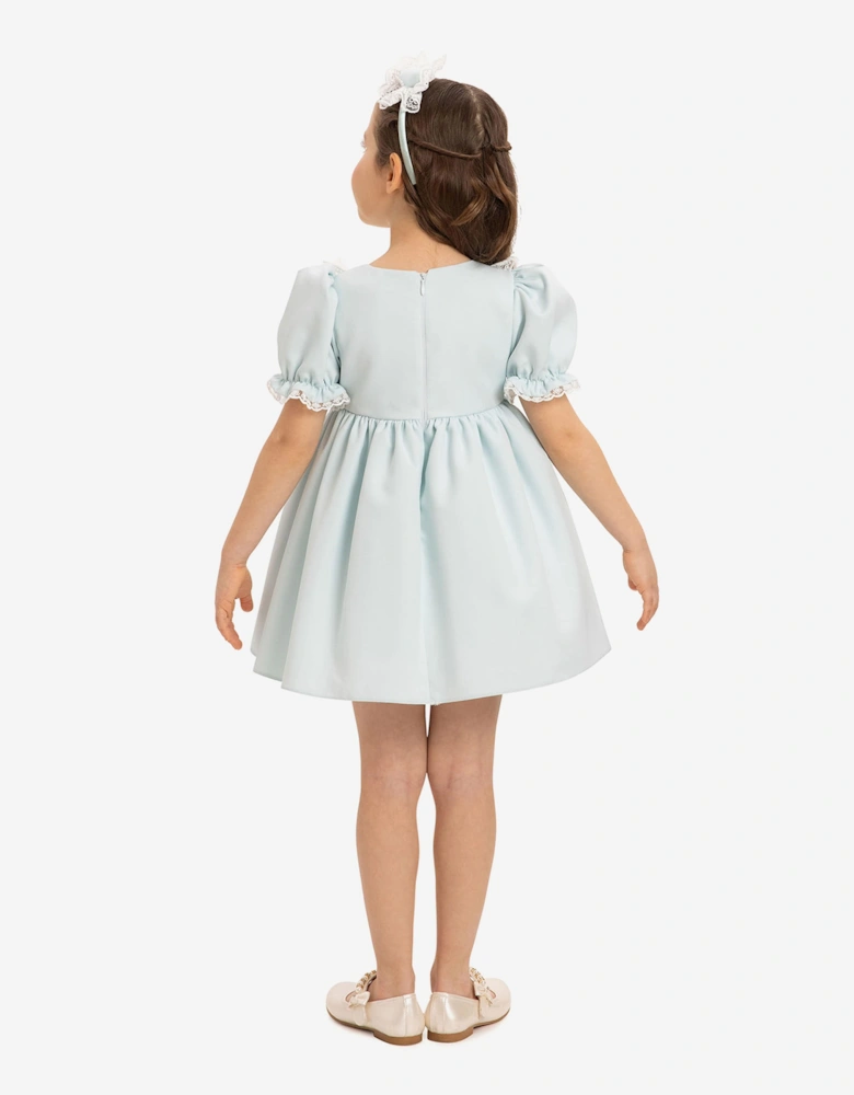 Baby Girls Dress Set with Teddy Bear in Blue