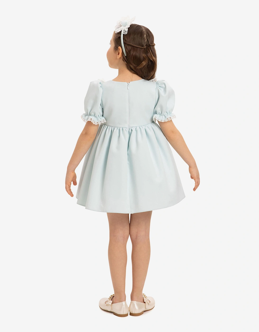 Baby Girls Dress Set with Teddy Bear in Blue