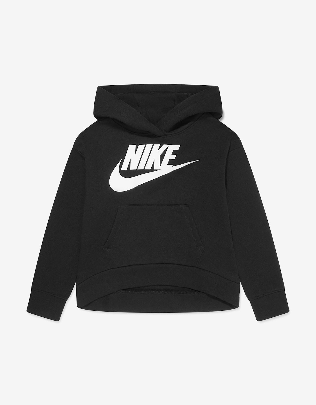 Nike Girls Club Fleece High Low Hoodie in Black - Size: 2 years/3 years