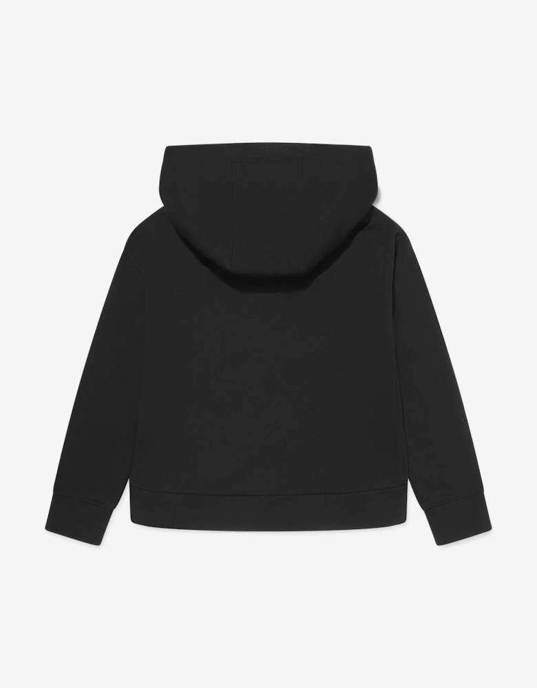 Girls Club Fleece High Low Hoodie in Black