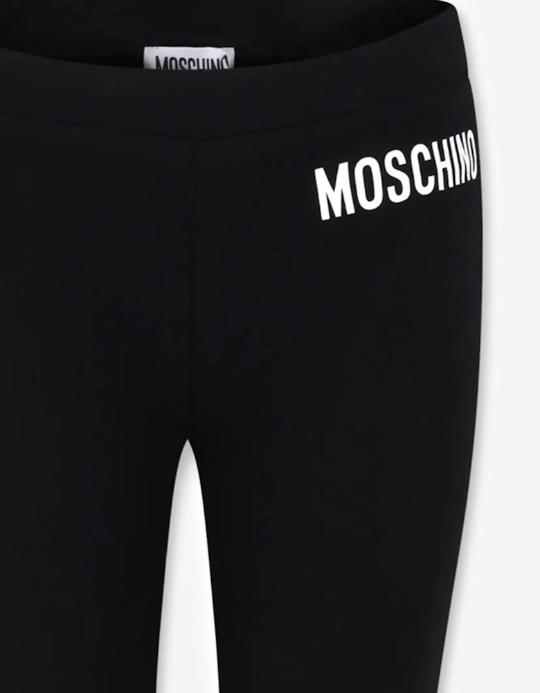 Girls Flared Logo Joggers in Black