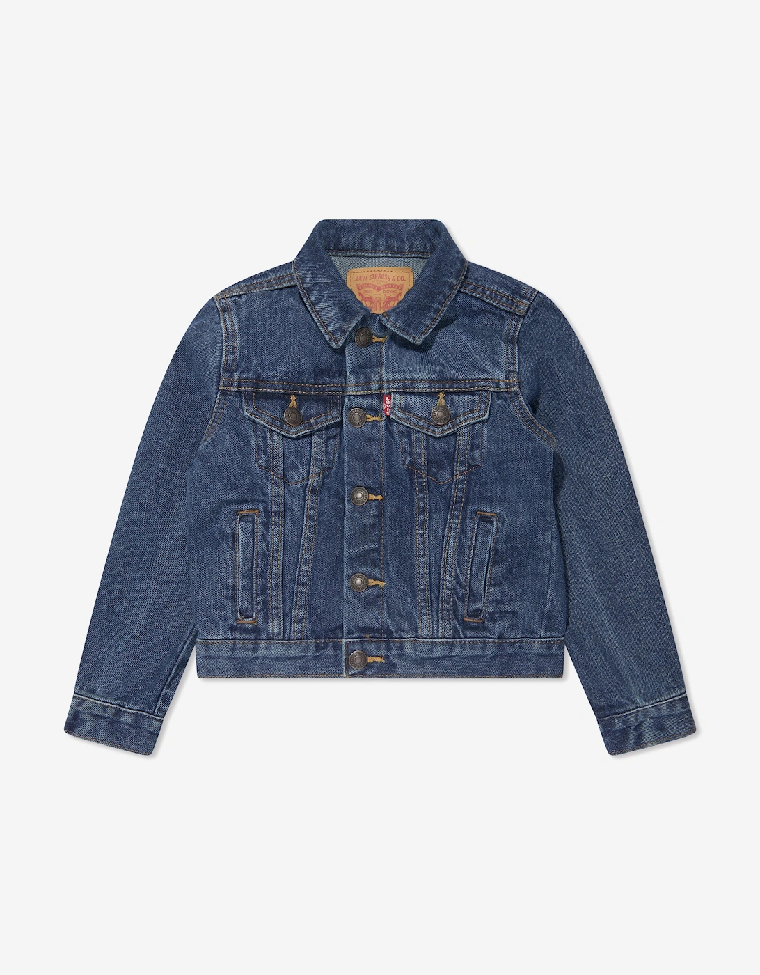Boys Cotton Denim Trucker Jacket, 6 of 5