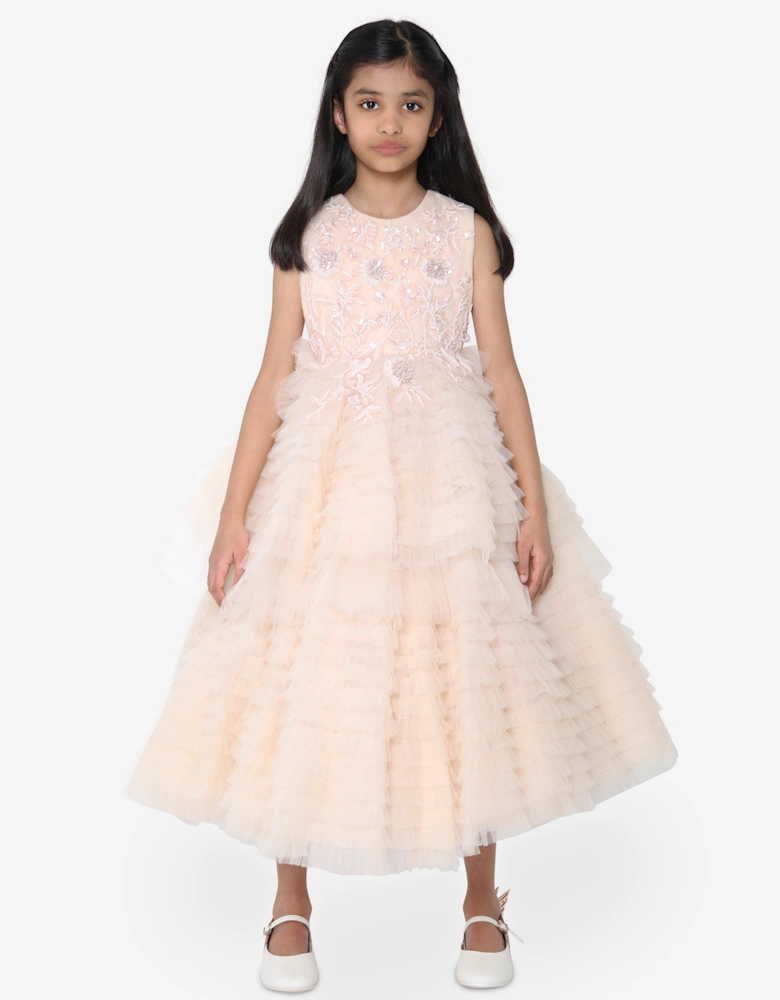 Girls Coralie Dress in Blush