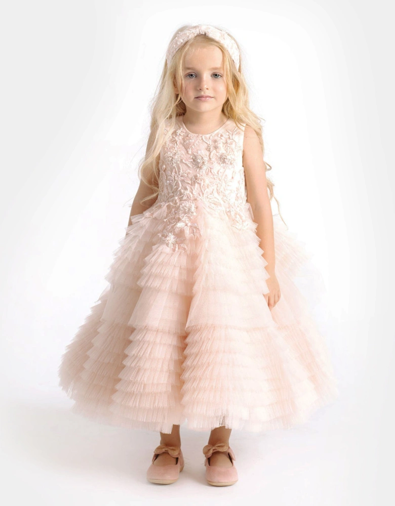 Girls Coralie Dress in Blush