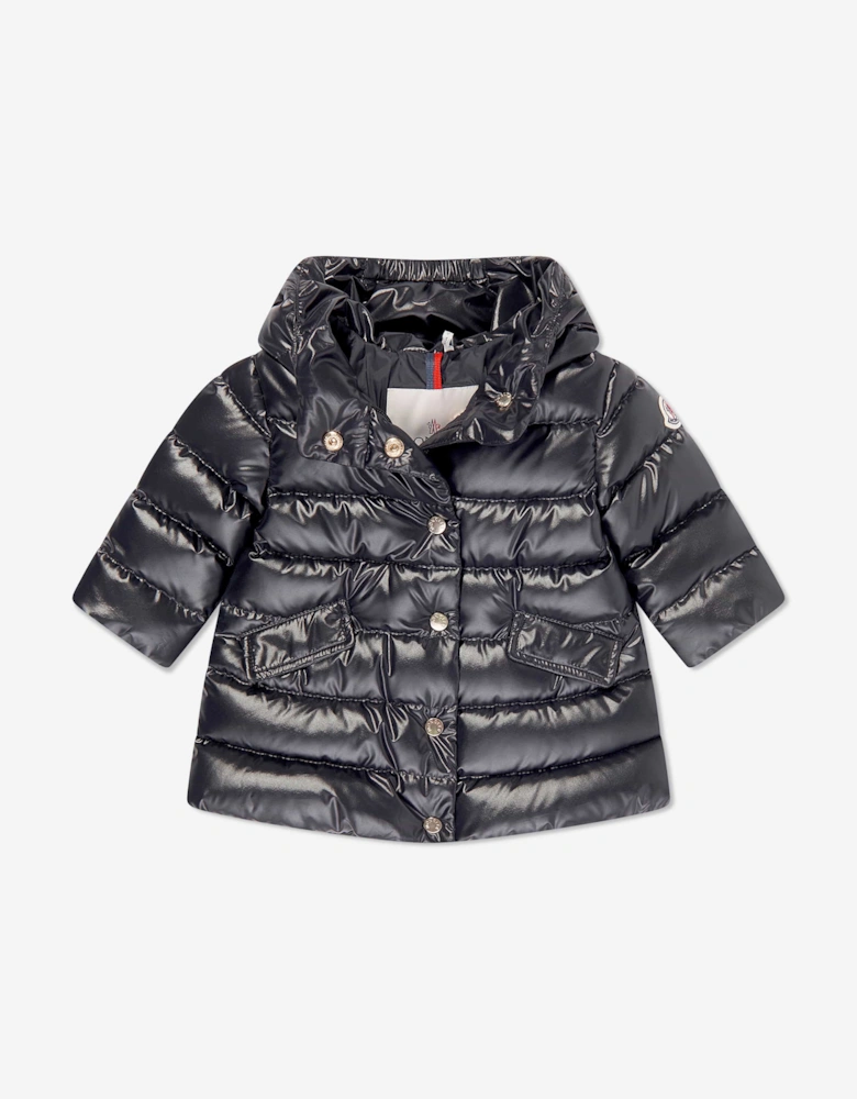 Enfant Baby Girls Down Padded Ibida Long Coat in Navy