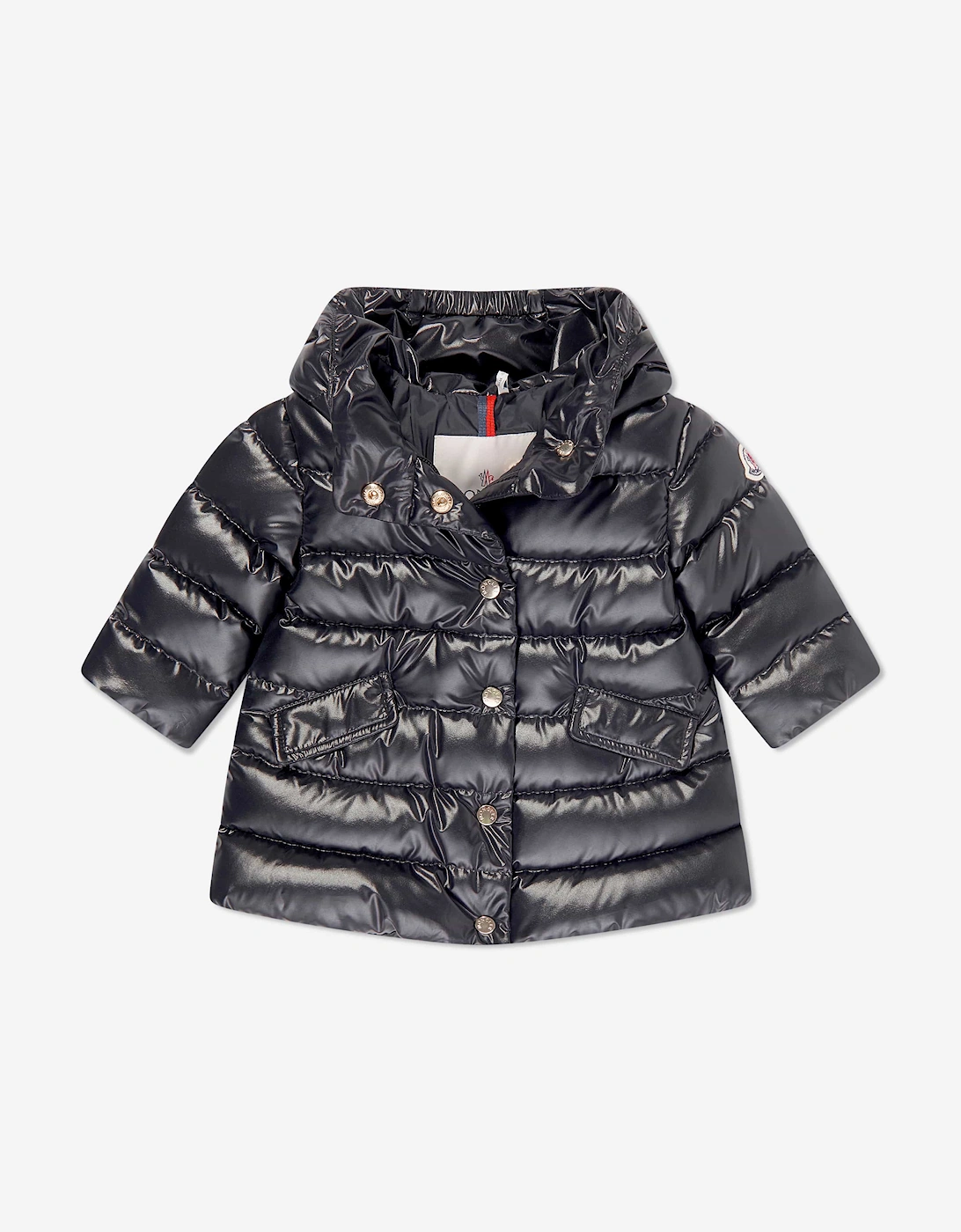 Enfant Baby Girls Down Padded Ibida Long Coat in Navy, 5 of 4