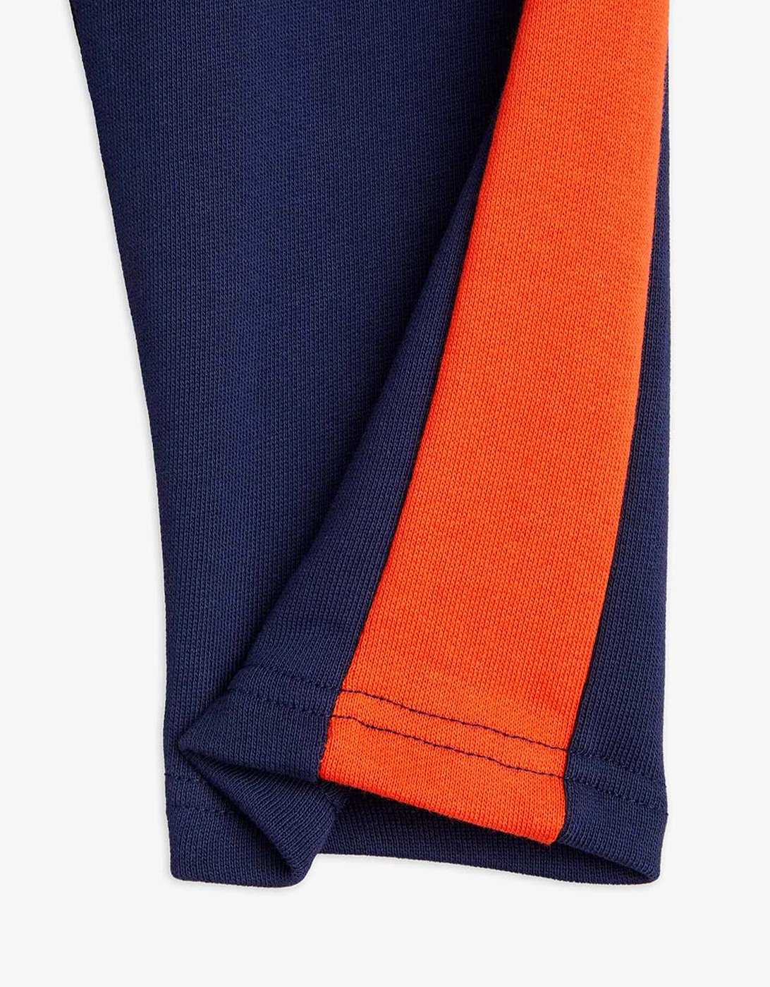 Boys Panel Embroidered Joggers in Navy