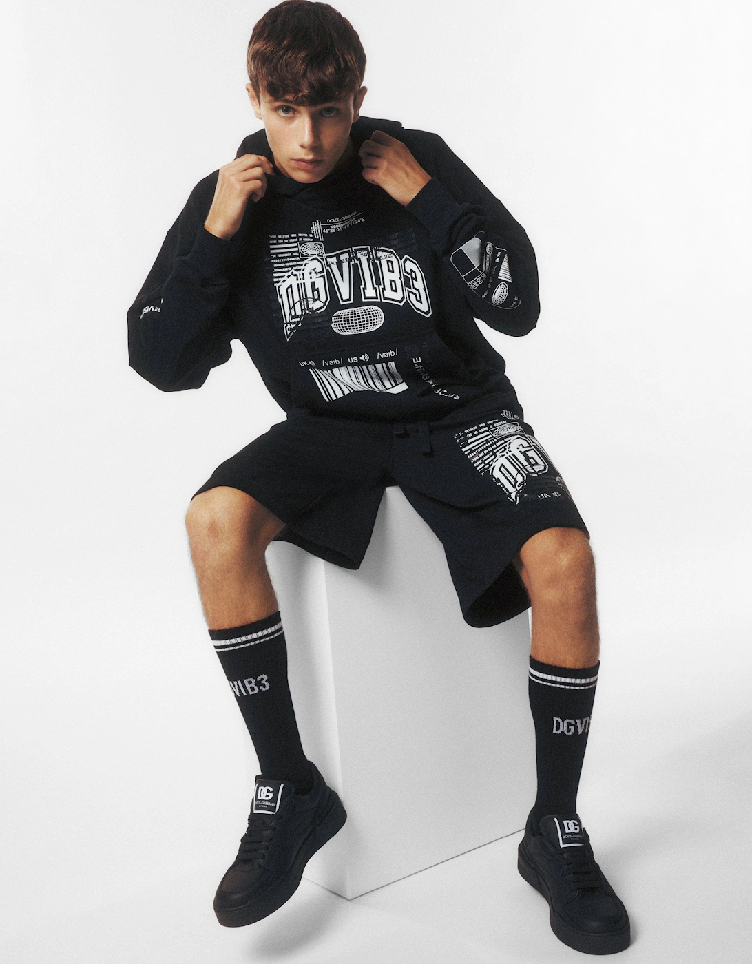 Boys DG Vibe Bermuda Shorts in Black
