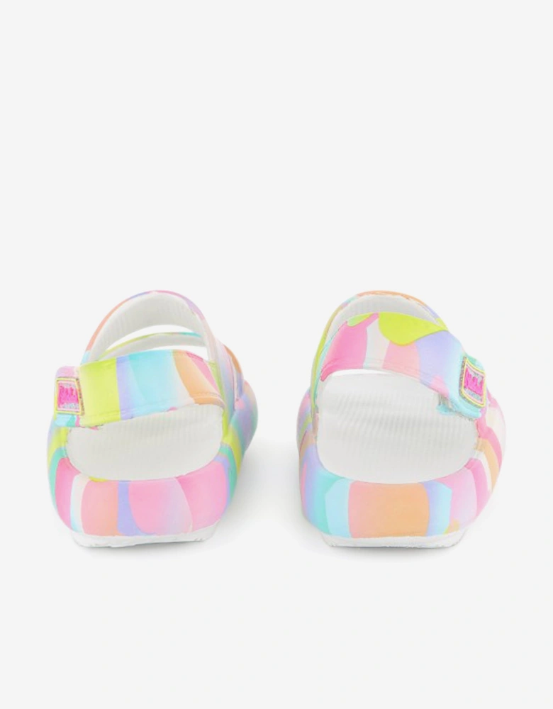 Billieblush Girls Heart Print Sandals in Pink
