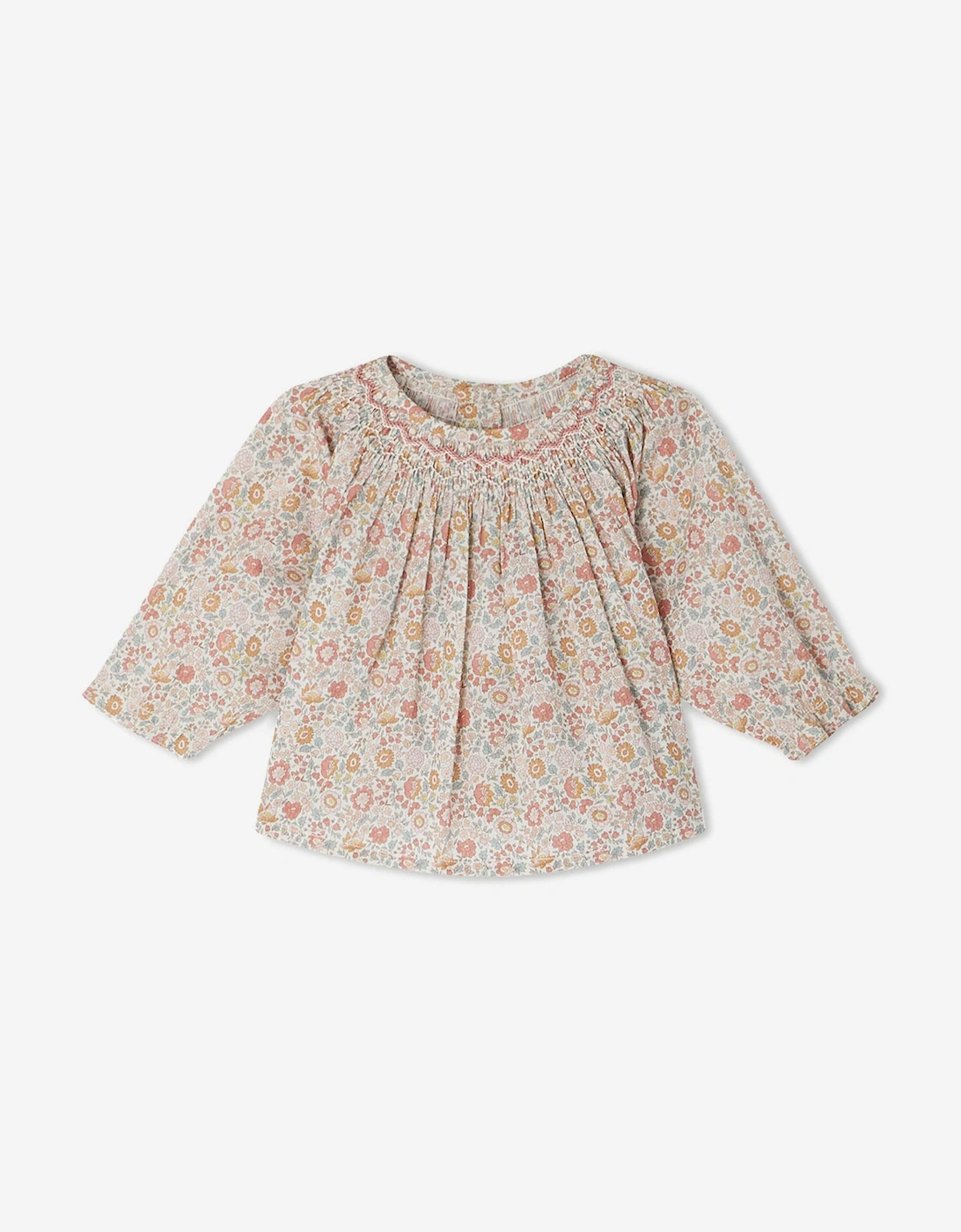Baby Girls Griotte Smocked Blouse in Multicolour, 4 of 3