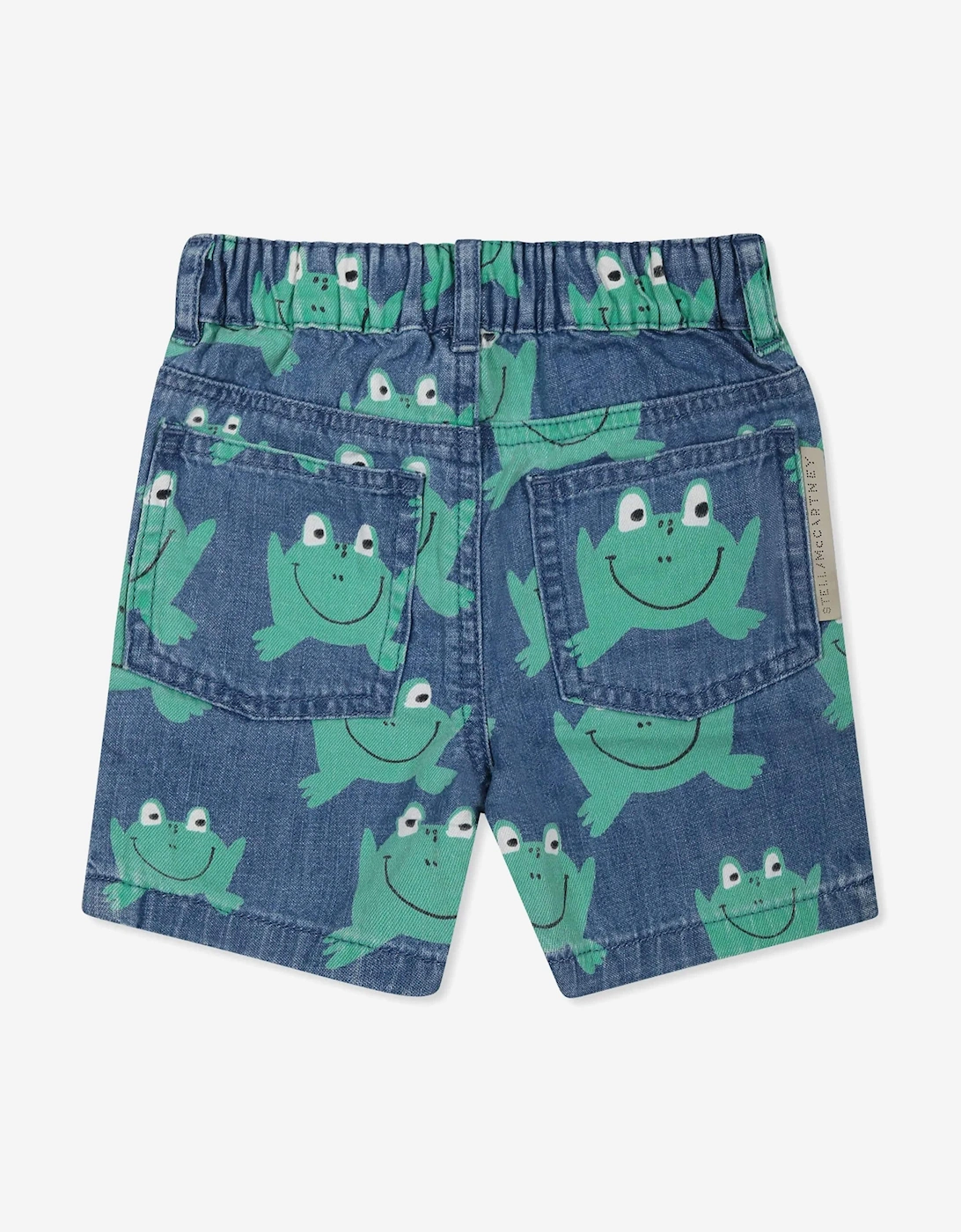 Baby Boys Denim Frog Shorts in Blue