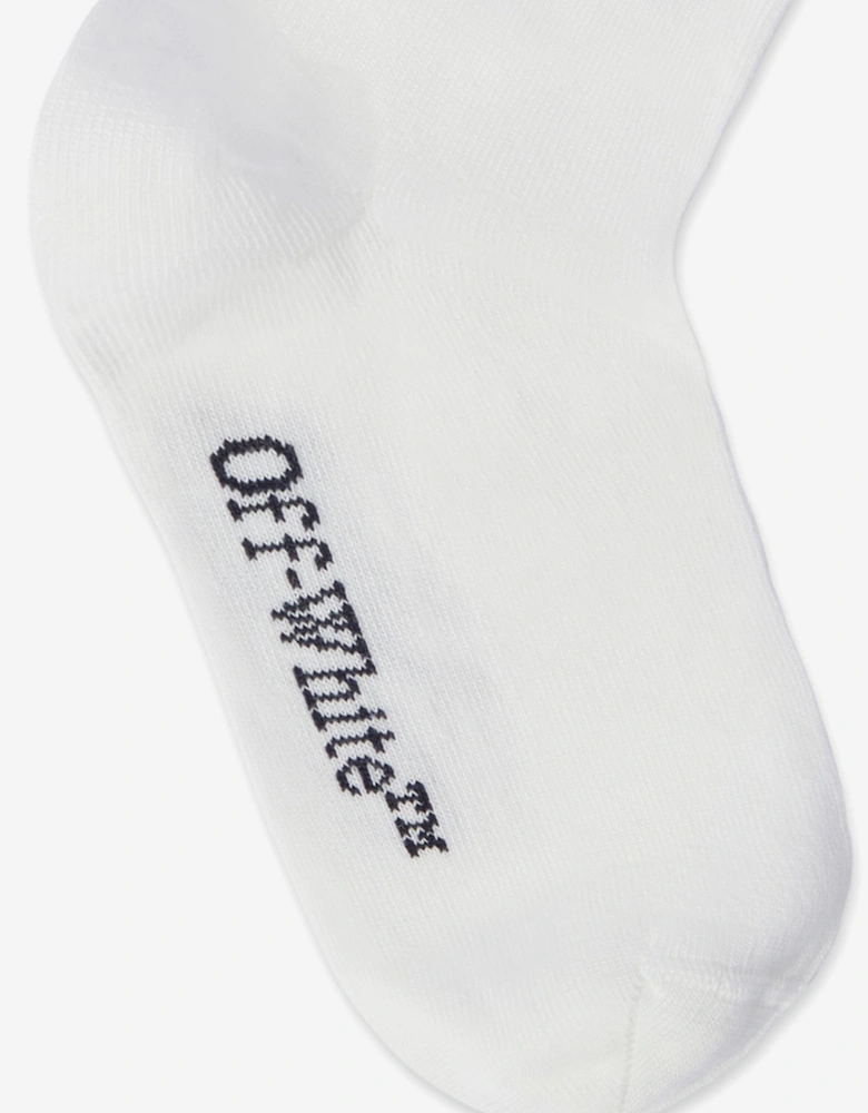 Kids Arrow Mid High Socks in White