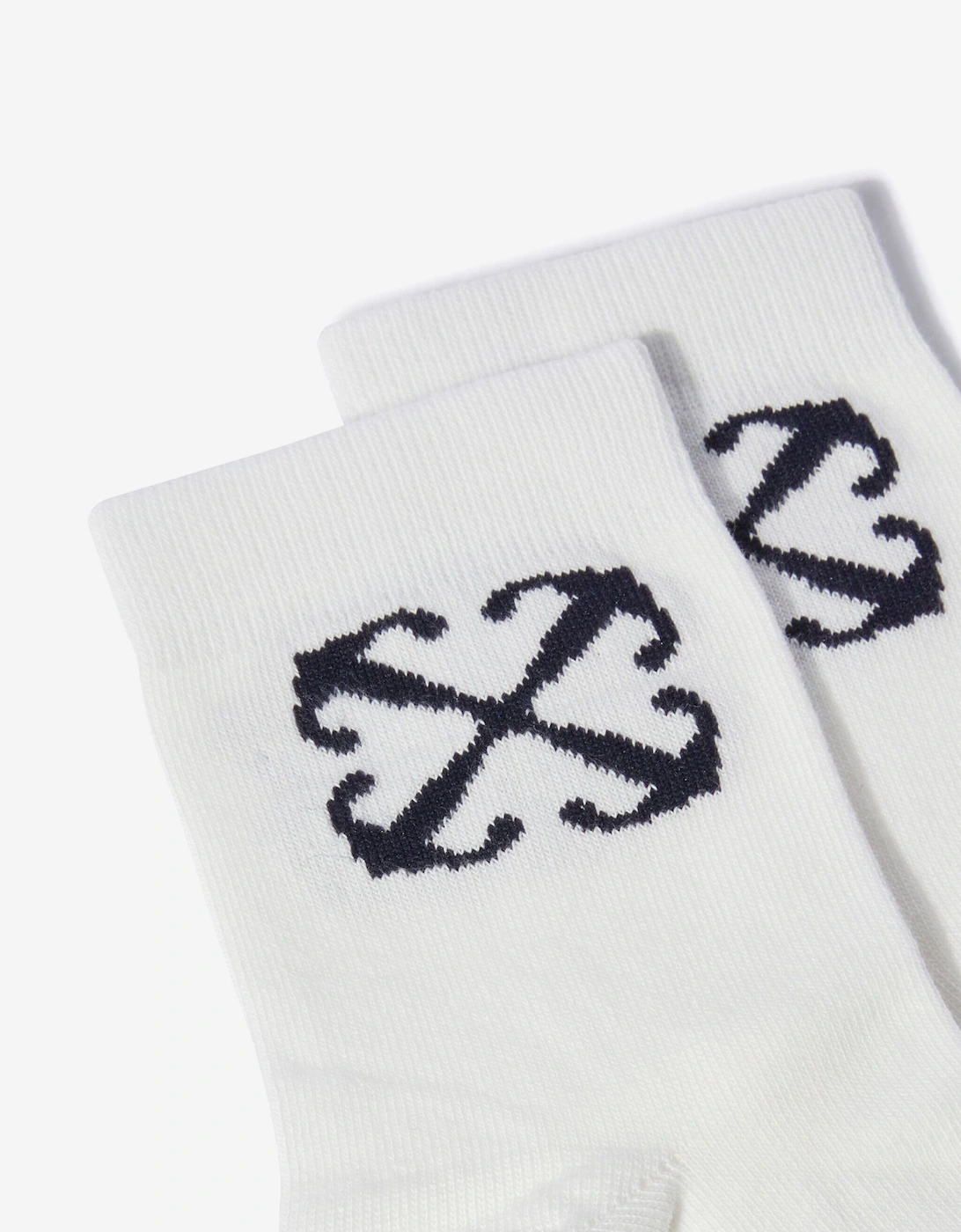 Kids Arrow Mid High Socks in White