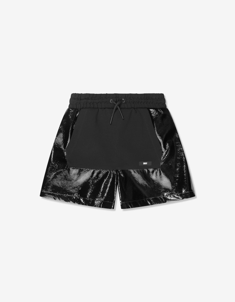 Girls Shiny Shorts in Black