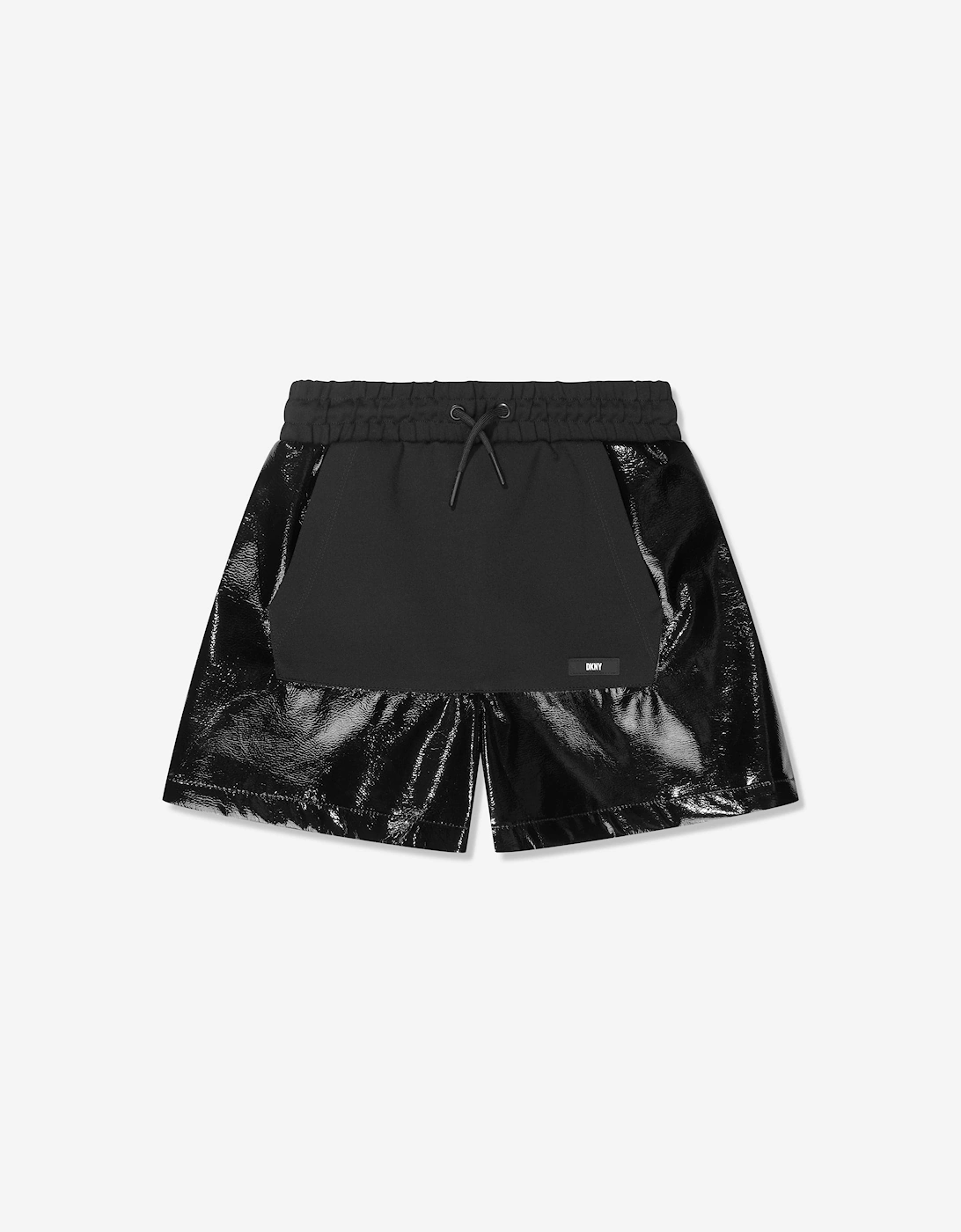 Girls Shiny Shorts in Black, 6 of 5