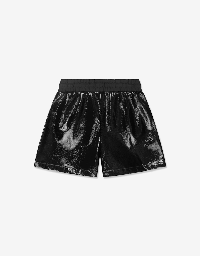 Girls Shiny Shorts in Black