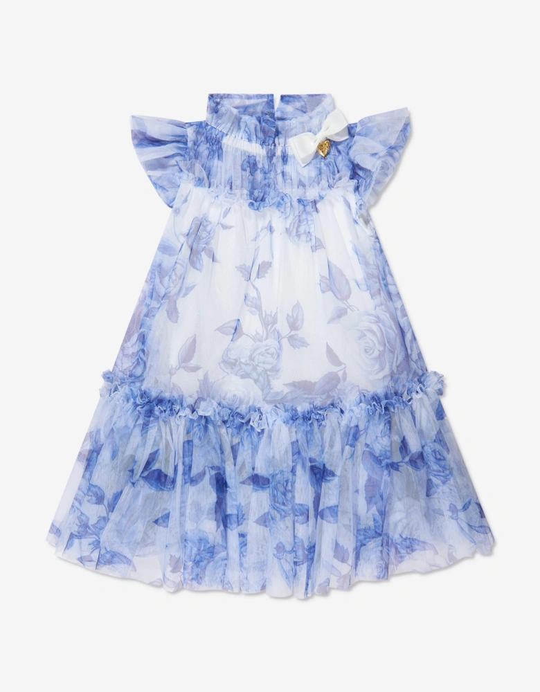 Angels Face Girls Marigold Tulle Flower Dress in White