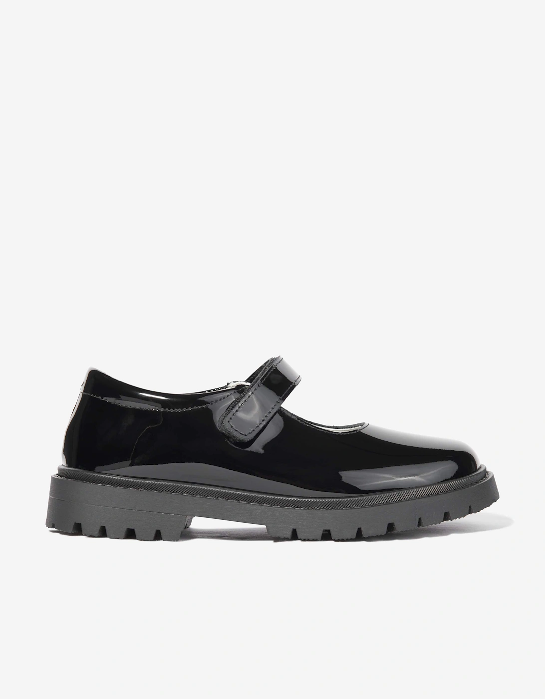 Girls Patent Leather Chunky Mary Jane Shoes in Black, 5 of 4