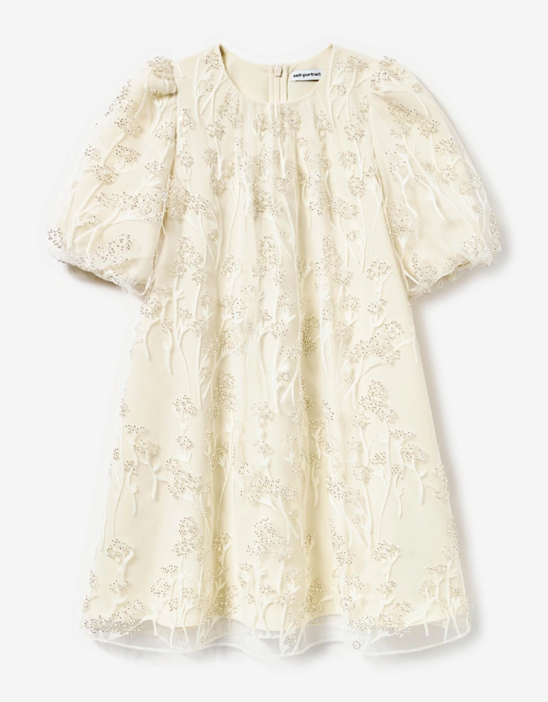 Girls Tulle Flower Dress in Ivory