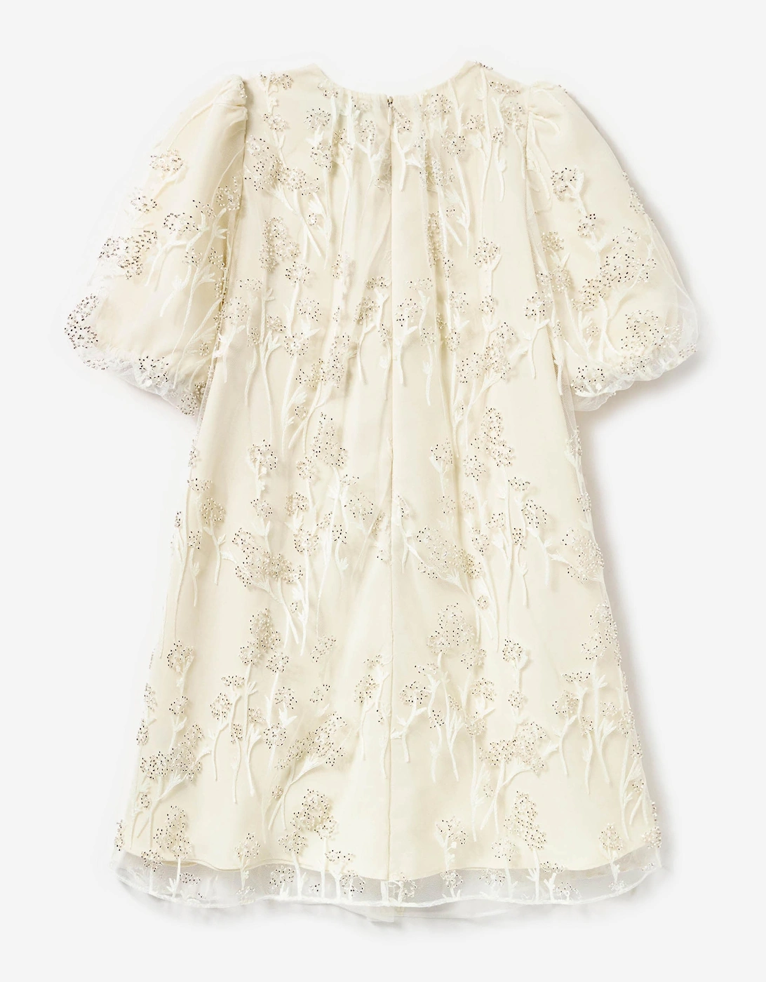 Girls Tulle Flower Dress in Ivory