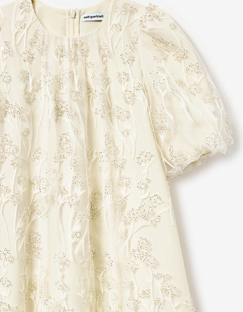 Girls Tulle Flower Dress in Ivory