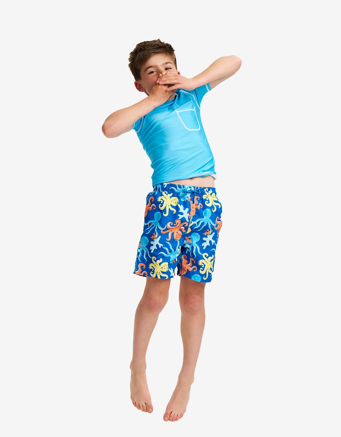 Boys Octopus Swim Shorts (UPF50+) in Blue