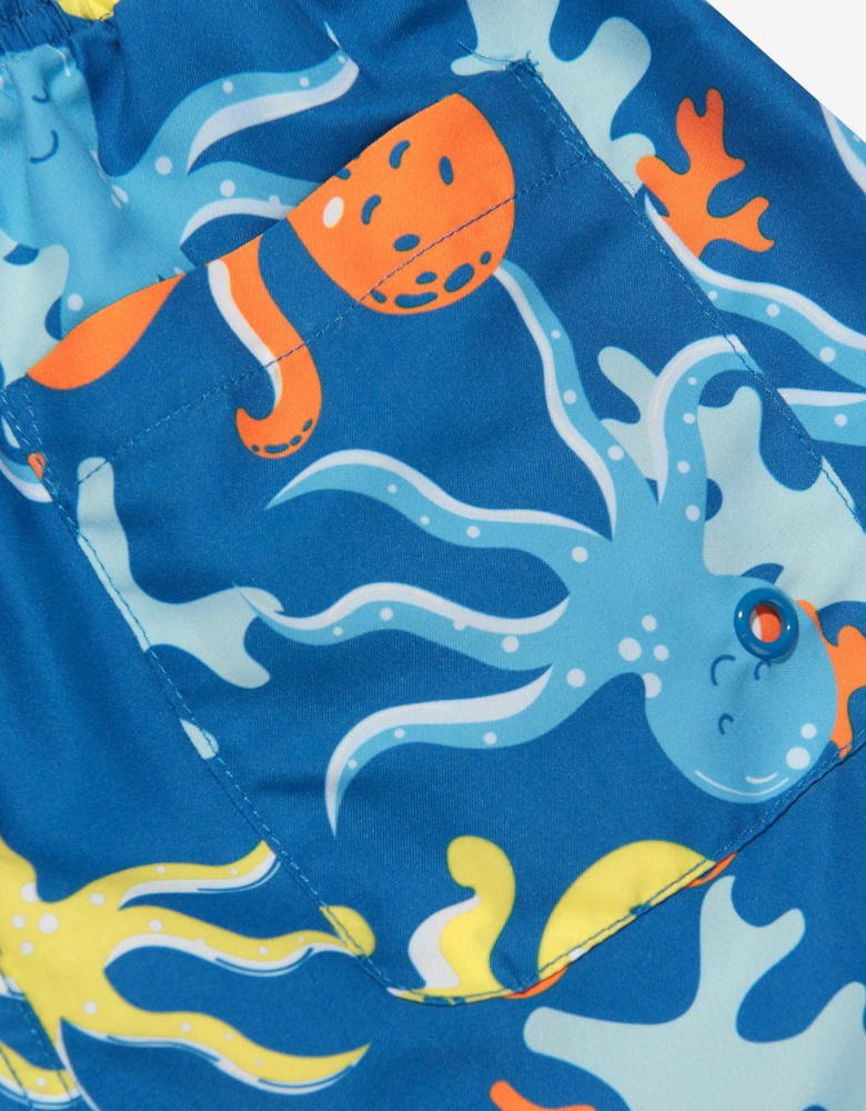 Boys Octopus Swim Shorts (UPF50+) in Blue