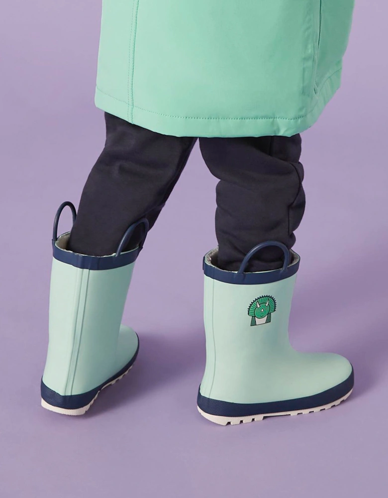 Boys Spike The Dinosaur Rain Boots in Green