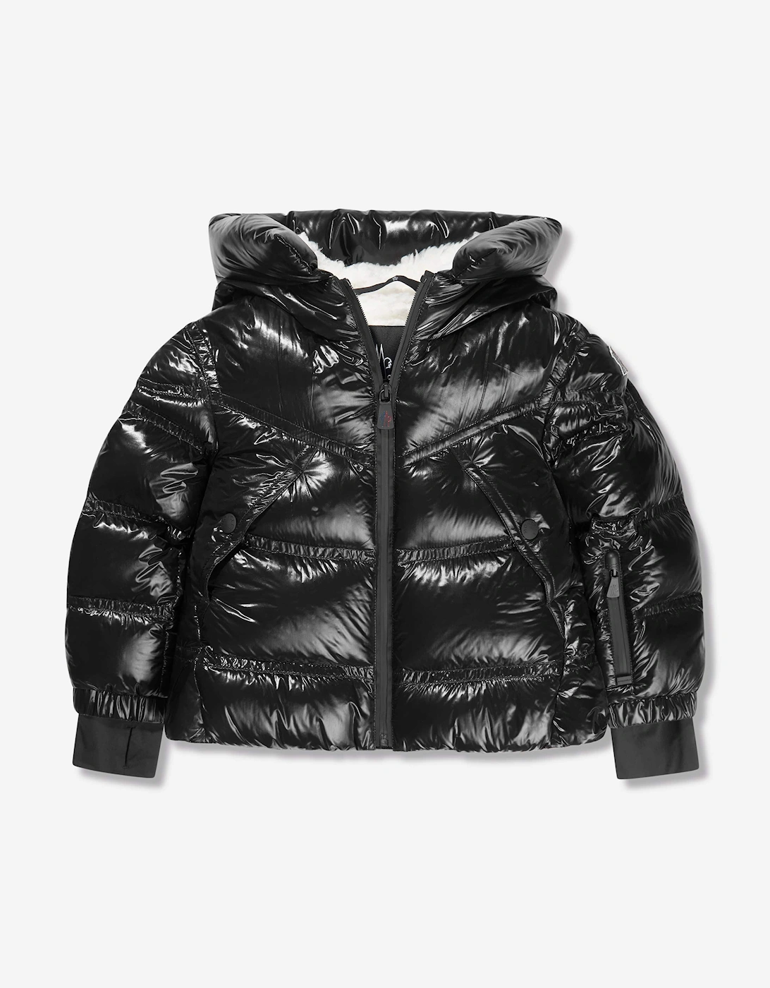 Enfant Grenoble Girls Down Padded Vernayaz Jacket in Black, 5 of 4