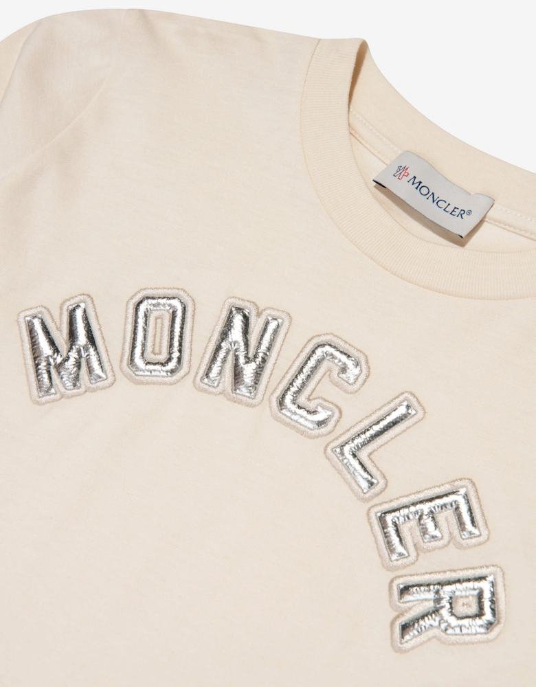 Enfant Girls Long Sleeve Logo T-Shirt in Cream