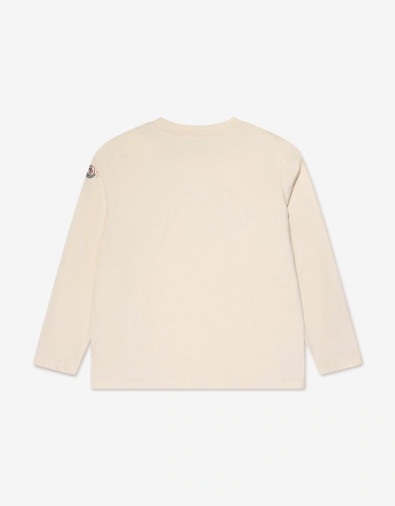 Enfant Girls Long Sleeve Logo T-Shirt in Cream