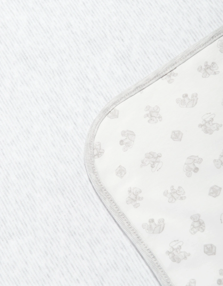 Baby Boys Cotton Interlock Blanket in White (80cm)