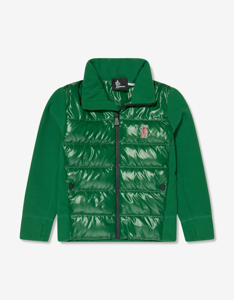 Enfant Grenoble Kids Down Padded Zip Up Cardigan in Green