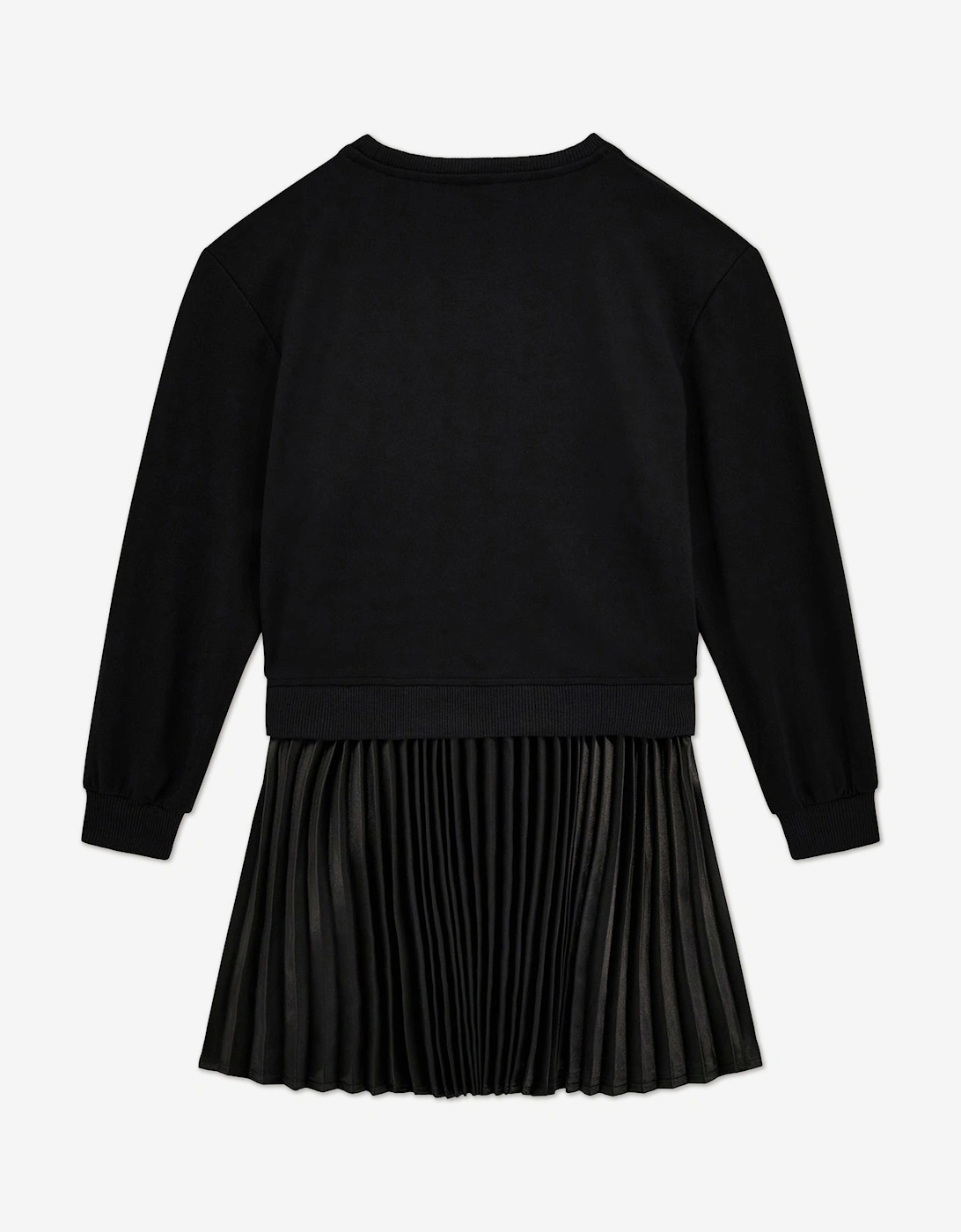 Girls Punto Milano Pleated Dress in Black