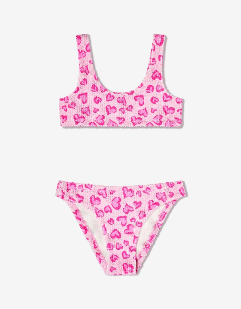 Girls Crinkle Amour Bralette Bikini in Pink