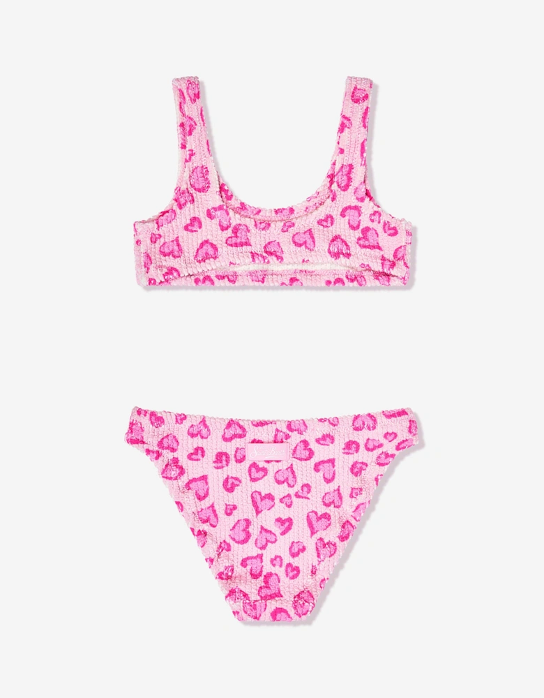 Girls Crinkle Amour Bralette Bikini in Pink